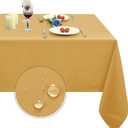 Obstal Rectangle Table Cloth, Oil-Proof Spill-Proof and Water Resistance Microfiber Tablecloth, Decorative Fabric Table Cover for Outdoor and Indoor Use (Black, 60 x 102 Inch)