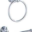 WOLIBEER Crystal Toilet Paper Holder Chrome Hand Towel Ring Towel Holder Bathroom Accessories Polished Wall Mounted 2 Pieces (Silver)