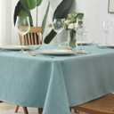 maxmill Jacquard Table Cloth Swirl Design Water Proof Wrinkle Free Spillproof Heavy Weight Soft Tablecloth Decorative Fabric Table Cover for Outdoor and Indoor Rectangular 60 x 104 Inch Turquoise