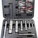 DKIBBITH Pipe Extractor Set, 9-Piece Heavy Duty Steel Broken Pipe Extractors for Removing Damaged Threaded Pipes & Fittings from 1/8" to 1", with Durable Storage Case, Ideal Tools for Plumbers Mechanics DIY