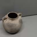 Antique Ceramic Vase, 5.8 Inch Terracotta Vase with Handles, Decorative Rustic Vase for Home Decor, Farmhouse, Living Room, Table, Bedroom, Entrance, Office - Gray