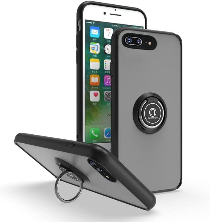 is Specially Designed for iPhone 7 Plus/8 Plus Anti-Scratches,Anti-Fingerprint, Built-in 360 Rotating Ring Bracket Solid and Durable Magnetic car Phone case, Suitable for 5.5inches Male-Black