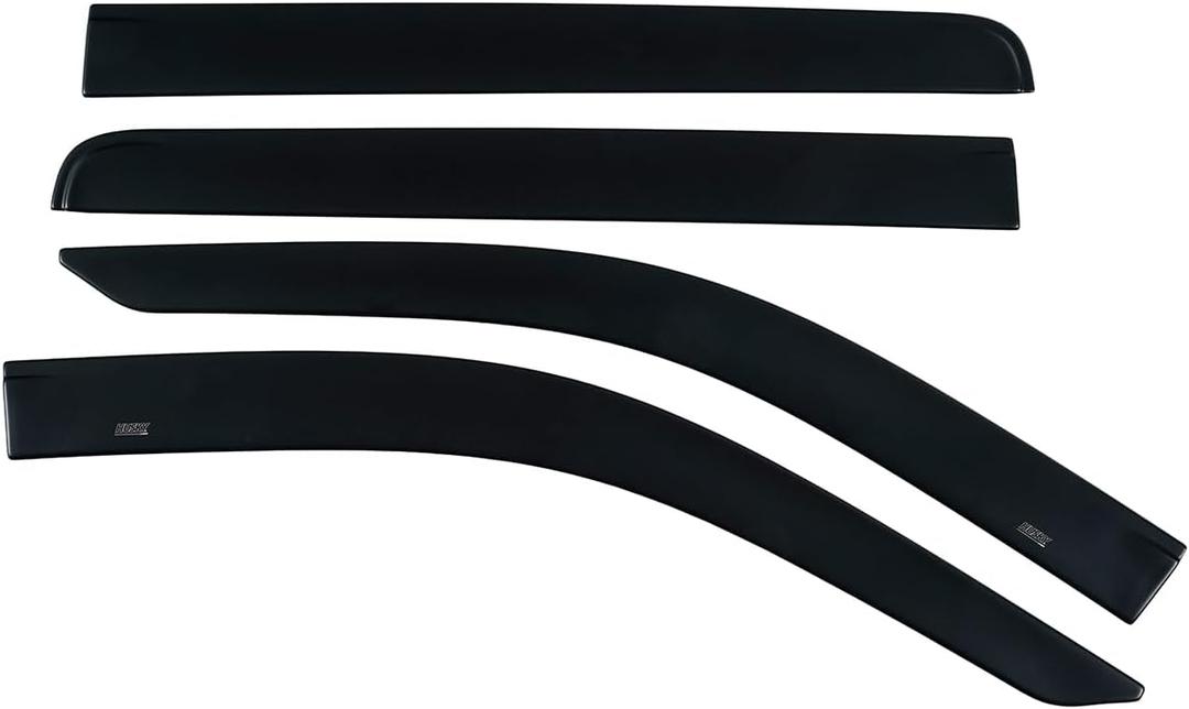 Husky Liners Low Profile Ventvisors/Rain Guards | Fits 2009-2024 Dodge Ram 1500 (2019-2024 Classic Body Only) Crew Cab, 2010-2025 Ram 2500, 3500 Crew Cab, 1 pc. | Matte Black - 2867004