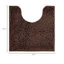 Reyox Chenille Bath Mat, Toilet Rugs U Shaped, Soft Plush Bath Bathroom Rug, Absorbent Shaggy Bathroom Contour Rug Brown 2 19.7"x15.7"