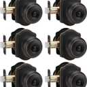 Goldenwarm Oil Rubbed Bronze Door Knobs Interior, Bedroom Door Knob & Bathroom Classic, Bronze Interior Door Knobs 6 Pack