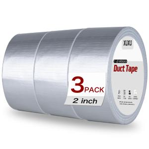 XUXU 3 Pack Duct Tape Heavy Duty Waterproof, Strong Adhesive Silver Duct Tape Bulk for Indoor Outdoor Repairs Tear by Hand, 60 Yards x 2 Inch Total