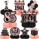 2 x 85th Birthday Party Decorations - 9PCS Happy 85th Birthday Table Decorations Women Vintage 85th Honeycomb Centerpiece Decor Rose Gold Cheers to Eightyfive Years Party Decorations Women