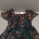 Simplee Womens Floral Maxi Dresses 2026 Summer Smocked Empire Waist Square Neck Short Sleeve Wedding Guest Party Dress, Large