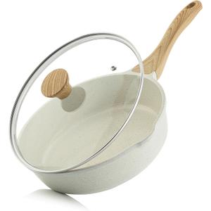 SENSARTE Nonstick Ceramic Saute Pan 10 Inch/3.5QT, Non-toxic Deep Frying Pan Skillet with Lid, Healthy Jumbo Cooker, Stay Cool Handle, Induction Compatible, PFOA & PFAS Free