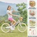Petimini Vintage Kids Bike for Girls, 1220 Inch Classic Bicycle with Wicker Basket & Bell, High Tensile Steel Frame, Training Wheels (1218), 85% Pre-Assembled, Retro Bike for Outdoor Riding