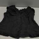 Women's Summer Button Down Crop Tops Cap Sleeve Y2k Slim Fitted Shirts Babydoll Coquette Tops Blouse (Medium, Black)