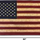 Embroidered Vintage American Flag- Premium Quality Oxford Poly - 3'x5' Vintage Heritage Edition w/Grommets Durable Fade Resistant Outdoor Display for House Yard Porch Wall Patriotic Decor