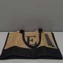 BeeGreen Women Beach Tote Bag with Handles Jute Bag Birthday Gifts Bag for Friends Mother Large Initial Tote Bag for Bridal Shower Unique Bridesmaid Gifts E