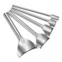 uxcell 5pcs Arc-Shaped Leather Punch, 10mm-40mm, Leather Cutter Arch Curve, Belt End Cutter, Iron Flatter Curve Punch Tool for Crafting Strap Belt, Wallet and Bag (10,15,20,30,40mm)