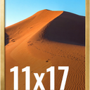 LaVie Home 11x17 Picture Frame for Wall Display, 11x17 Gold Picture Frame with HD Plexiglas, 11 x 17 Poster Frame 1 Pack, Display Frame for Vertical or Horizontal, Classic Collection