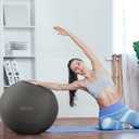 Fitvids Exercise Ball for Fitness, Yoga, Pilates with Quick Pump, Anti-Burst Slip Resistant Balance Ball, Size: 23-26in (58-65cm), L