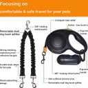 Double Dog Leash for Walking 2 Small Dogs (Up to 33 Lbs Each), Dual Retractable 9.8ft Extendable Strong Nylon Tape Pet Leash with Poop Bags, One-Handed Brake, Pause, Lock (Black)