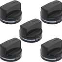 W10339442 5 Pack Stove Knobs, Replacement for Whirlpool WFG320M0BB0, WFG320M0BB1, WFG320M0BB2, WFG320M0BS0, WFG320M0BS2, WFG320M0BS3