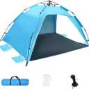 Pop Up Camping Tent, 4-6 Person, Dark Green, Waterproof Dome Tent with Rainfly, 84 x 36 x 48 inches, 10 Minute Setup (Beach Tent)