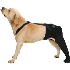 COODEO Dog Rear Leg Recovery Sleeve, Waterproof Hind Leg Sock for Dogs, Anti-Slip Paw Cover, Wear Resistant Protective Sleeve for Hot Spots, Sores & Outdoor Use (Black, L_Left Rear Leg)