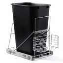 Pull Out Trash Can Under Cabinet,Adjustable Under Sink Trash Can Pull Out Kit with Removable Basket,Slide Roll Out Kitchen Trash Can Rack,Fit for Most 7-11 Gallon Garbage Can (Trash Can Not Included)