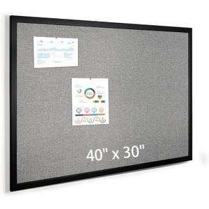 Bulletin Board 40 x 30 Inch, Cork Board for Walls, Wood Framed Bulletin Boards with Grey Canvas, Wall Mounted Corkboard for Office School Home Decorative