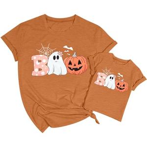 SFHFY Halloween Boo Shirts Spooky Mommy and Me Matching Outfit Toddler Ghost Tshirt Family Pumpkin Tee Tops (Mama-black. M)