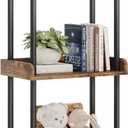 Hosfais Bookshelf Small Book Shelf, 3 Tier Wood Bookcase Industrial Bookshelf Metal Standing Book Shelves Display Book Rack for Living Room Bedroom Home Office (Rustic Brown)