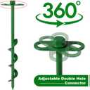360 Adjustable Tent Stakes Dog Tie Out Stake Heavy Duty Trampoline Stakes 2 Pack Screw in Ground Anchors High Winds for Tent, Trampoline,Inflatable Christmas Decoration,Swing Sets 12 inch(2 X 12)