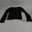 MANGOPOP Womens Tops Long Sleeve Crew Neck t Shirts Double Lined Slim Fitted Lined Tight Basic Tee Shirt Black XL