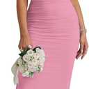 KUTUMAI Off The Shoulder Maxi Long Dress Corset Ruched Bodycon Cocktail Formal Wedding Guest Dresses for Women