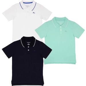 Tommy Bahama Boys Back to School 3-Pack Outfit, Short Sleeve Collared Polo T-Shirt, Front Button Closure & Embroidered Logo