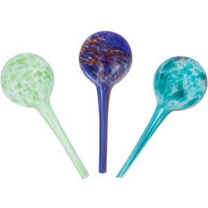 Wyndham House Plant Watering Globe Set, Set of 2 Indoor & Outdoor, Colorful Multicolored Hand-Blown Glass for Everyday Use (Blue, Green)