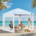 FANPAT 3Pcs Clear Canopy Sidewalls for 10x10 Pop Up Tent, Transparent Window Curtain Cloth, 8 Mil PVC Enclosure Fabric with Zipper, White (Not Including Frame and the top,Sidewalls ONLY)