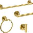USHOWER Brushed Gold Bathroom Accessories Set, 18-Inch Towel Bar Set Wall Mounted, Durable SUS304 Stainless Steel Bathroom Hardware Set, 4-Piece