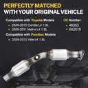 Catalytic Converter Compatible with 2009 2010 2011 2012 2013 Toyota Corolla, 2009 2010 2011 Toyota Matrix, 2009-2010 Pontiac Vibe L4 1.8L Catalytic Convertor EPA Compliant