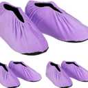 PATIKIL Shoe Covers, 3 Pairs Reusable Non Slip Shoe Protector Covers Washable Soft Shoe Cover for Household Office, Purple