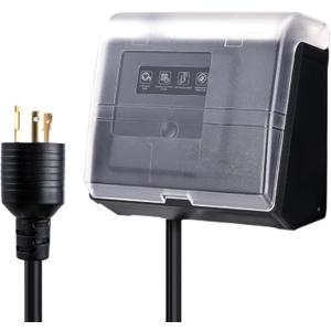 WiFi Pool Pump Timer Outlet, 20A 125V 1HP,Twist-Lock NEMA L5-20R Plug-in Timer, Outdoor& Indoor use,with Weatherproof Cover, for Pool Pump, Water Heater, Pool Filter, Landscape Lights