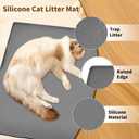 Extra Large Premium Cat Litter Mat, Cat Litter Trapping Mat, Non-Slip Scatter Control Trapping Mat for Litter Box, Easy to Clean Litter Pad, Scatter Control Mat(34x22 Inches - Gray)