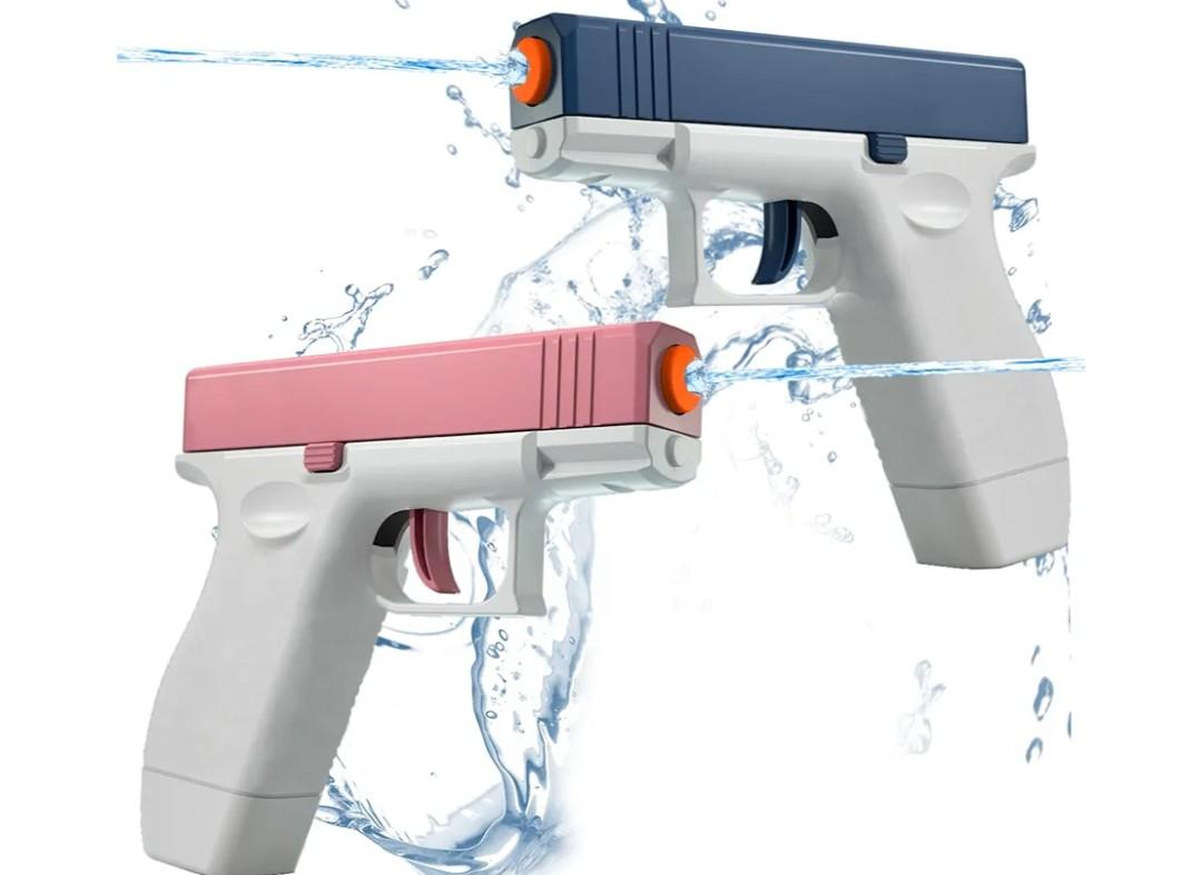 2 Pack Water Gun Squirt Guns for Kids - Mini Water Blaster Soaker 100cc Capacity Water Pistol Toys, Ideal Summer Gifts for Swimming Pool Beach Outdoor Water Toys for Boys Girls (Blue Pink)