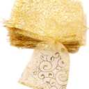 Wedding Favors Small Gift Bags, 100pcs 2.8x3.6 Inch (7x9cm) Gold Organza Bags for Party Favor Bags Small Business Candy Bags Mesh Bag (Gold, 2.8''x3.6'')