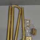 Gold Curtain Rods for Windows 28-48Inch Heavy Duty French Return Rod, Wrap Around Blackout Curtain Rods, Adjustable Room Darkening Drapery Rod for Bedroom, Living Room, Sliding Door & Outdoor Patio