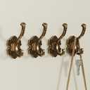 Kingyuan Vintage Coat Hooks Wall Mount 4PCS,Vintage Decorative Hook,High-Grade Aluminum Alloy Material,Rustproof & Durable for Hanging Coats, Towels, Keys & Purses in Entryway,Bathroom, Kitchen