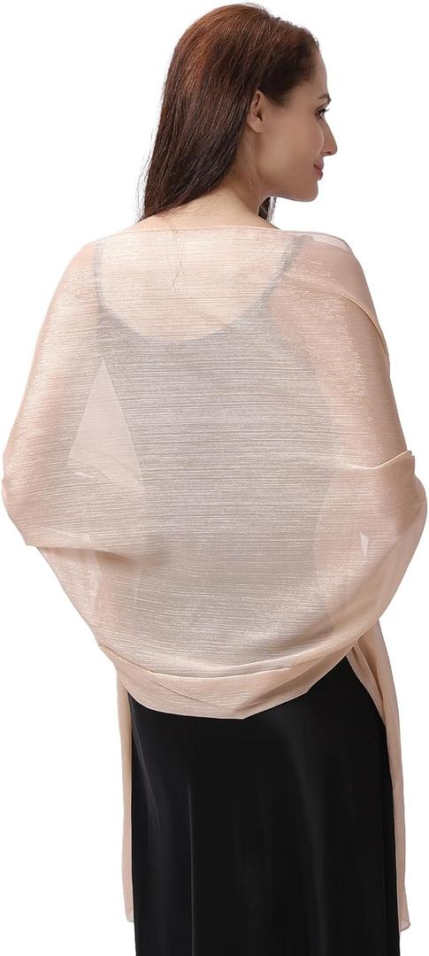 Ladiery Shawl for Women - Shawls and Wraps for Evening Dresses Chiffon Shawl and Formal Wedding Party and Gifts for Women (78" x 28" / 200 cm x 70 cm, Beige)