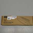 CAROTE Knife Set, 12 Pieces Kitchen Knife Set, 6 Stainless Steel Knives with Blade Guards & Nonstick Ceramic Coating, Rustproof, Color-Coded, Ergonomic Handles