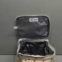 FlowFly Insulated Reusable Lunch Bag Adult Large Lunch Box for Women and Men with Adjustable Shoulder Strap,Front Zipper Pocket and Dual Large Mesh Side Pockets, Corduroy Strawberries Beige