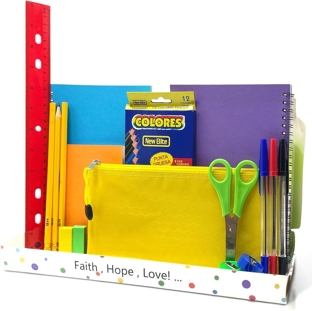 Back to School Supplies Bundle Kit for Kids Bulk Church Sunday School Supplies for Classroom School Supply Box Grades K-5 Christian Charity Donation Supplies for Christmas Child Shoebox Gift (1)