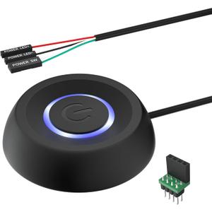 PC Power Button, Desktop Power Button PC External Power Switch ON Off LED PC Power Supply Button SW Extension for Computer Motherboard