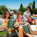 PAW - Disposable Paper Cups (8,5 oz, 50-Pack), Hot & Cold Paper Coffee Cups, Dark Green Drinking Cups for Party, BBQ, Christmas, New Year's Eve, Picnic