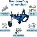 Adjustable Small Dog Wheelchair - Mobility Aid for Disabled Pets with Back Leg Issues - Leg Brace & Hip Support (Medium Size)